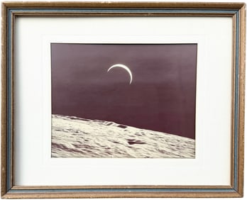 Vintage APOLLO 15, CRESCENT EARTHRISE LUNAR ORBIT VIEW Photograph