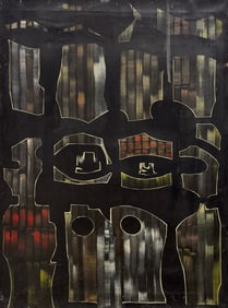 Mid-Century Modern American Abstract Expressionist Unsigned Oil Painting