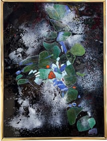 Vintage American Enamel Abstract Expressionist Painting