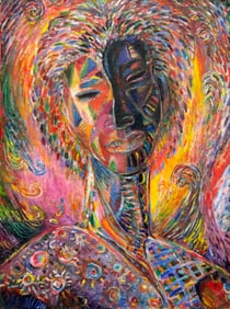 JOSEPH CANTAVE (b. 1963, Haitian) Figural Abstract