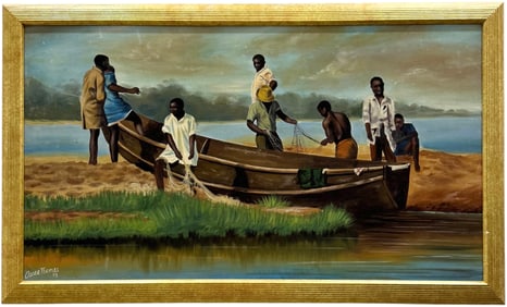 OSCAR THOMAS (1956-1957, Costa Rica) Black Fishermen, Costa Rican Scene 1978