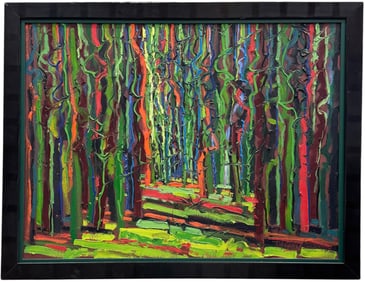 RON ALLEN CHEEK (1947-2020, American) Colorful Forest Landscape, Idaho Artist