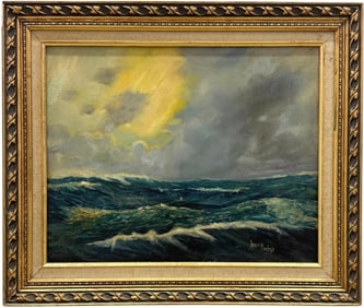 THOMAS MEEHAN (20th c, American) Luminist Seascape, Pennsylvania Artist