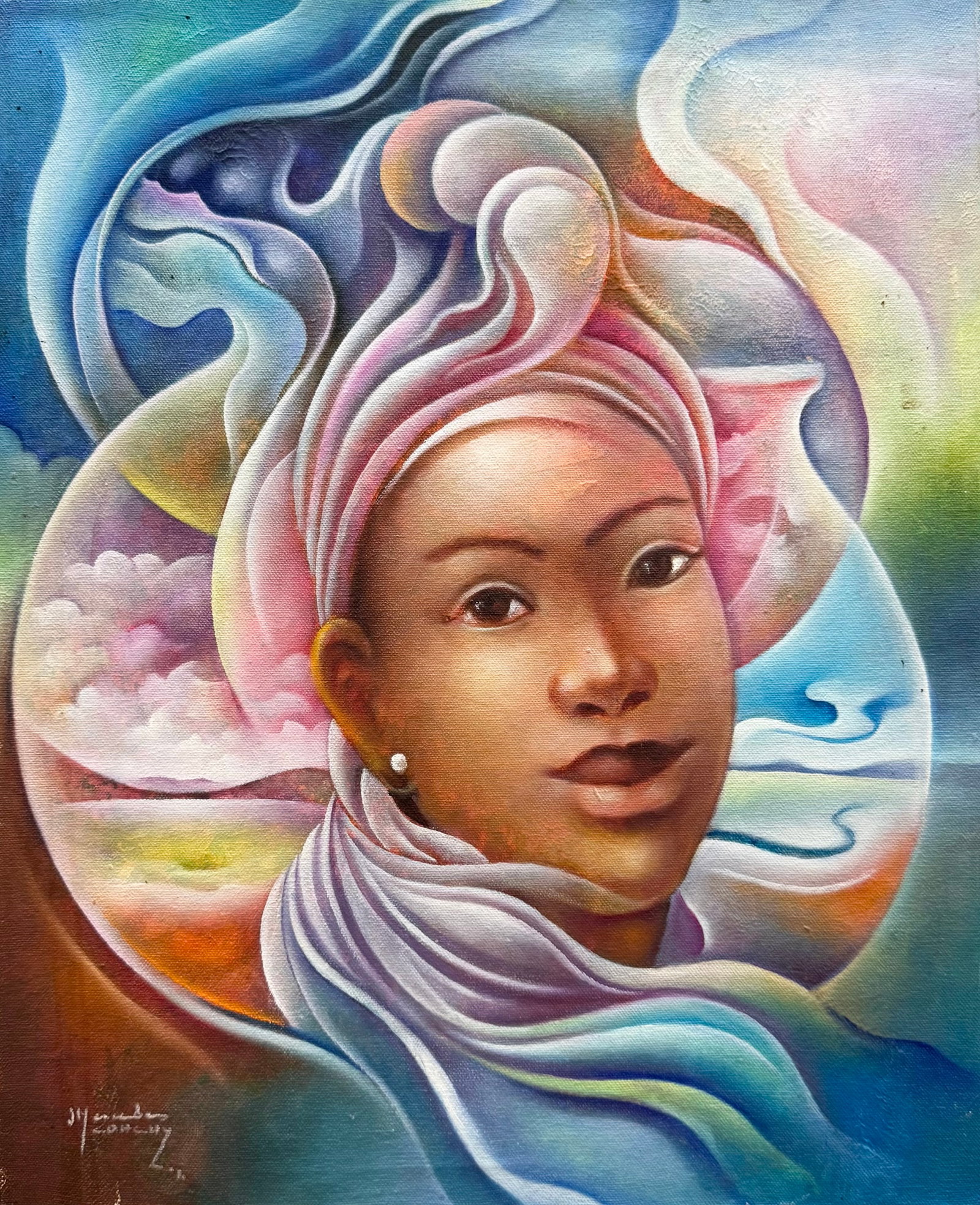 MERCEDES COACHY (20th c, Haitian): Oil on canvas