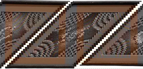 Pair Of Australian School Aboriginal Style Abstracts