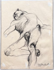 Male Nude Charcoal Drawing