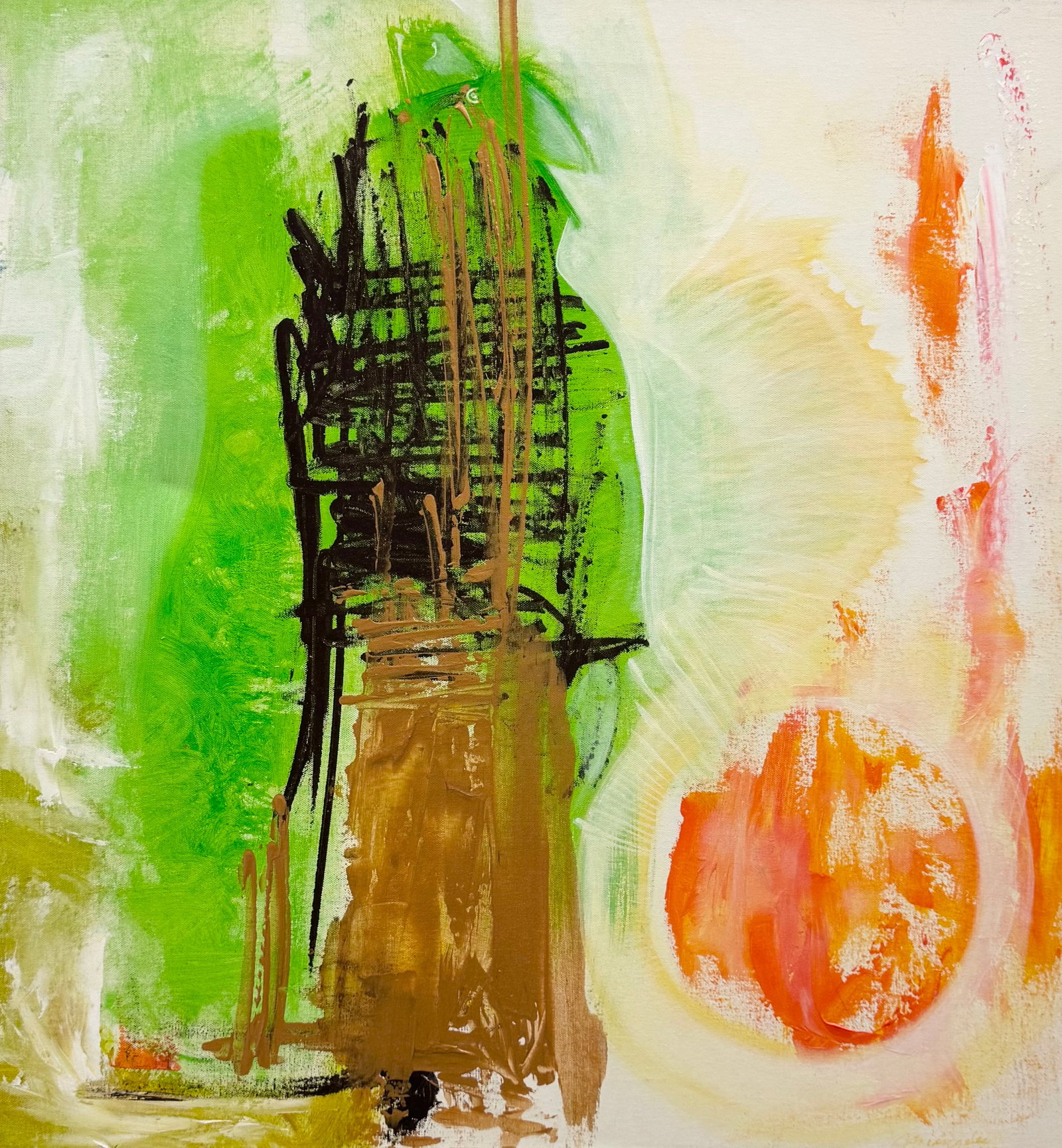 Mariángeles Hidalgo-Gato Havana Cuba Abstract Expressionist: Acrylic on canvas 28 1/2 x 30 1/2 in. Domestic Flat Shipping Price: $90