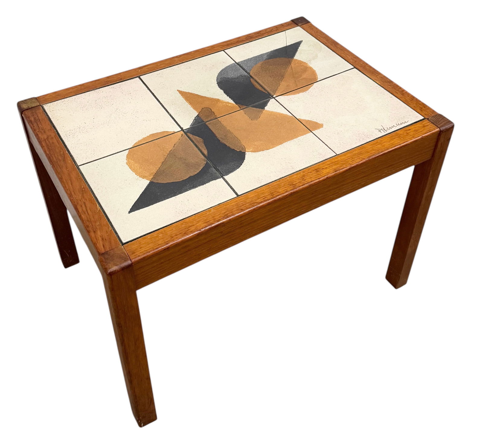 POUL H POULSEN Danish Mid-Century Modern Mosaic Table Geometric Design AS IS (1 of 6)