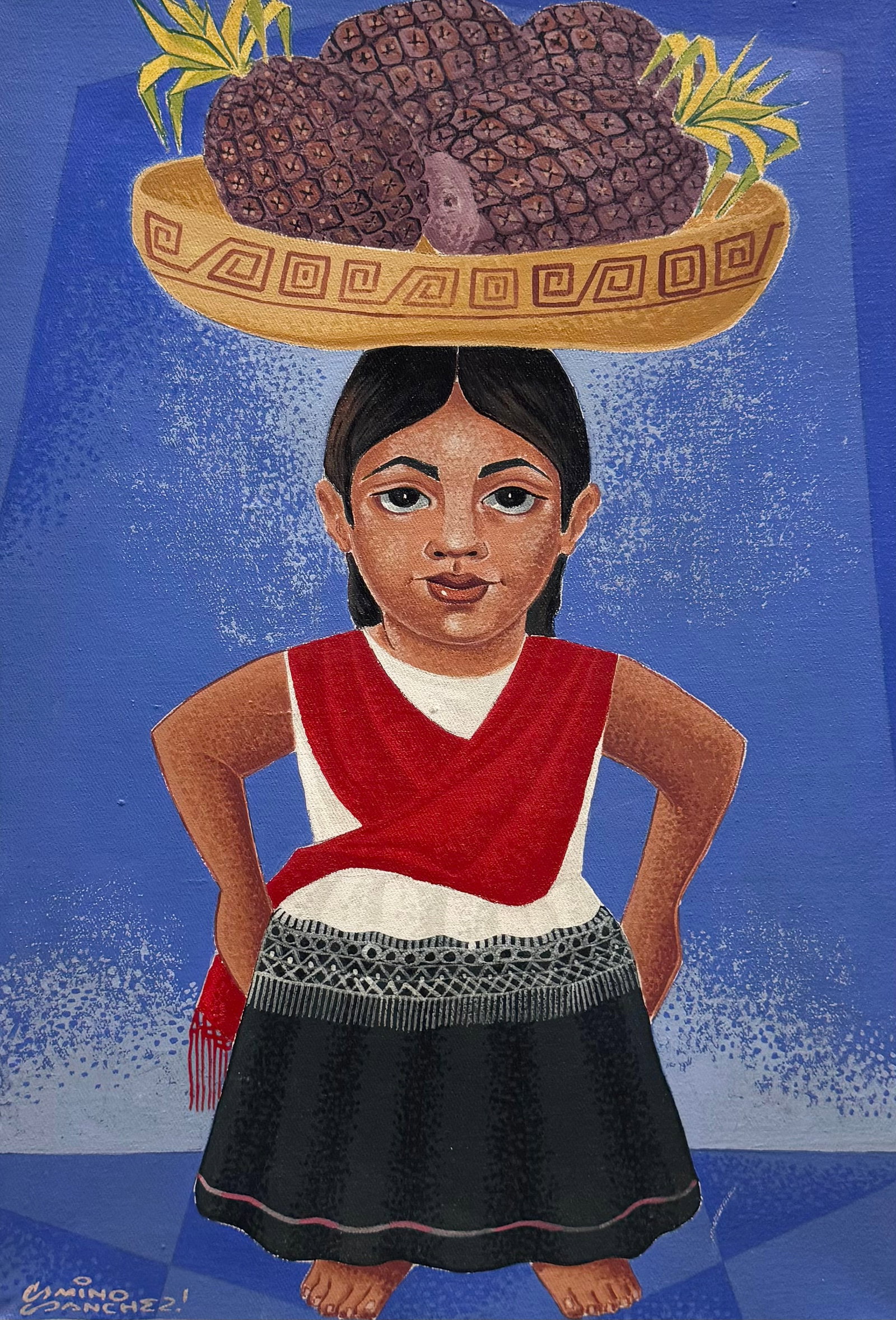 JULIO CAMINO SANCHEZ (PERU, 1914-2007) Cubist Woman: Oil on cavas 24 x 16 in. Domestic Flat Shipping Price: $55