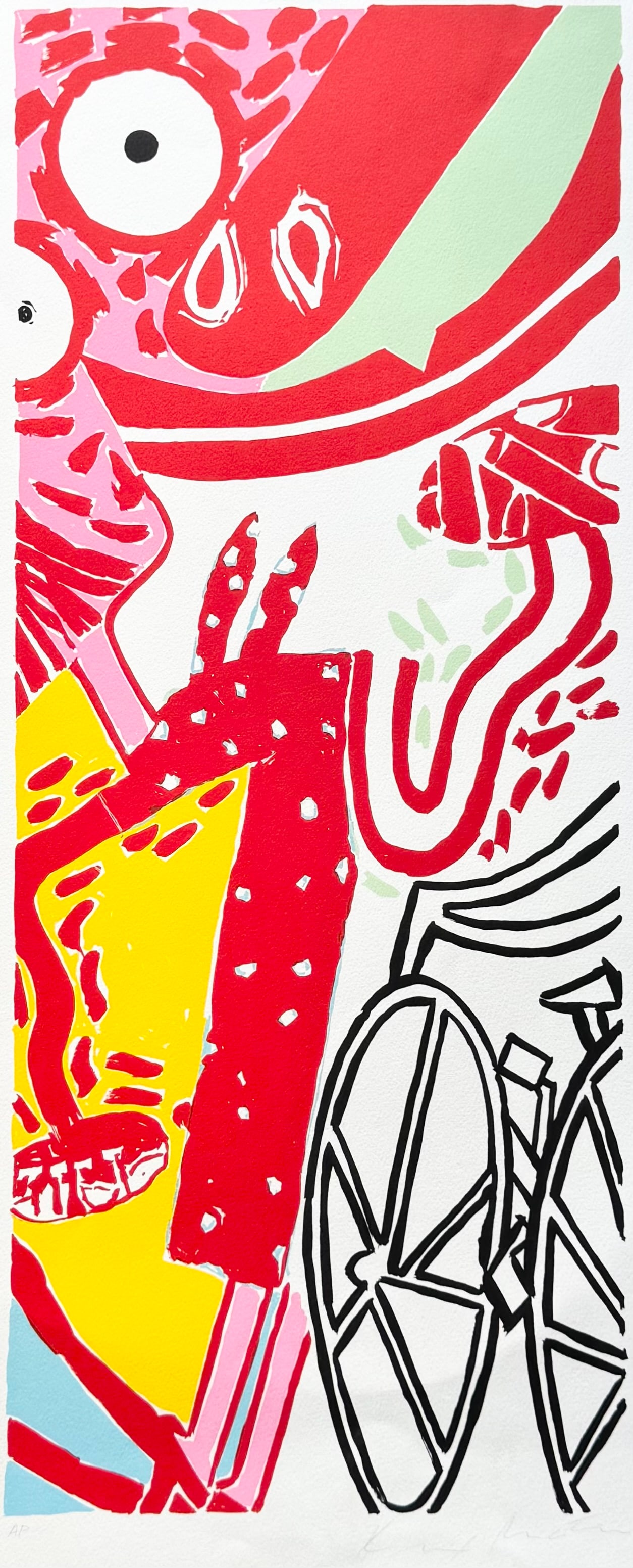 KNOX MARTIN Woman With Bicycle A/P Pencil Signed Serigraph (1 of 3)