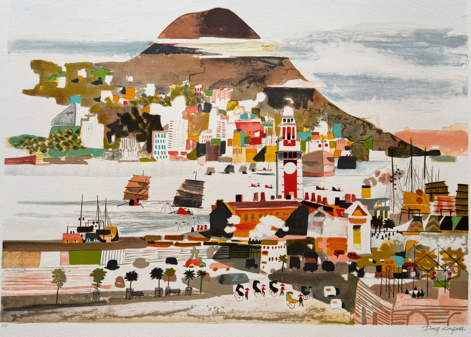 DONG KINGMAN Pencil Signed AP Lithographed: 29 1/2 x 21 in (paper). Domestic Flat Shipping Price: $45