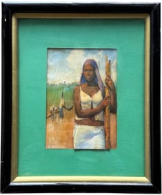 Francisco Andujar, Dominican Relief Collage Print Of Field Works