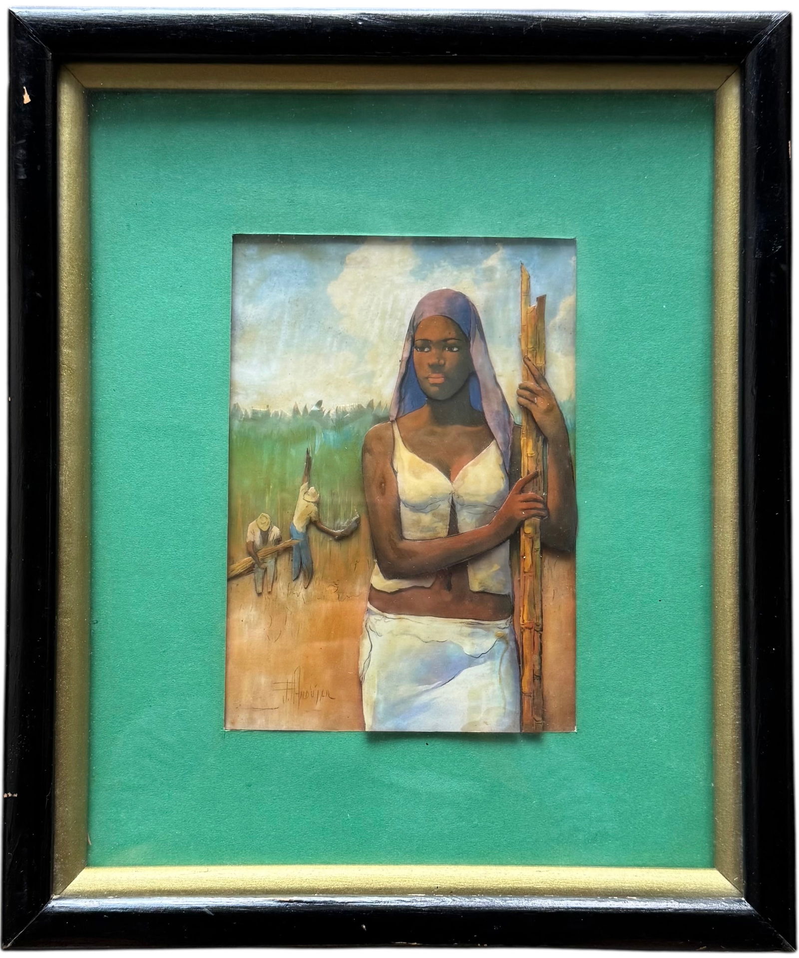 Francisco Andujar, Dominican Relief Collage Print Of Field Works (1 of 5)