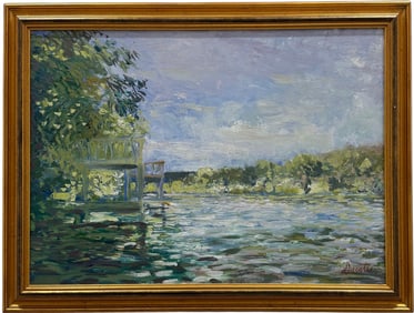 Impressionist Landscape Oil Painting On Masonite