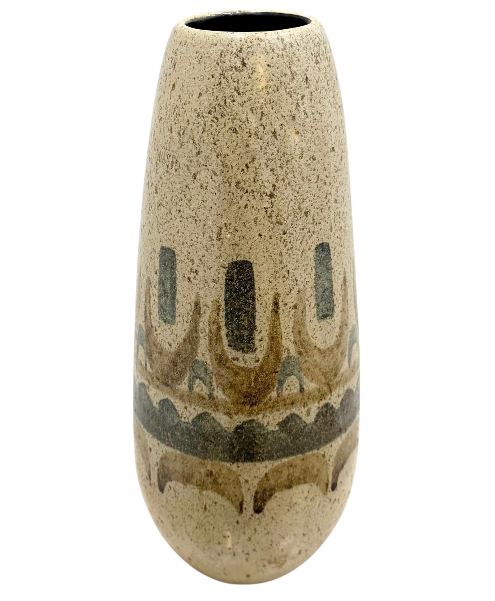 Lapid Stoneware Israeli Vase: 12 1/2 x 5 in. Domestic Flat Shipping Price: $55