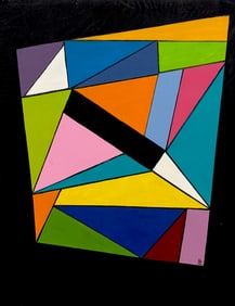Contemporary American Abstract Painting Signed With Monogram