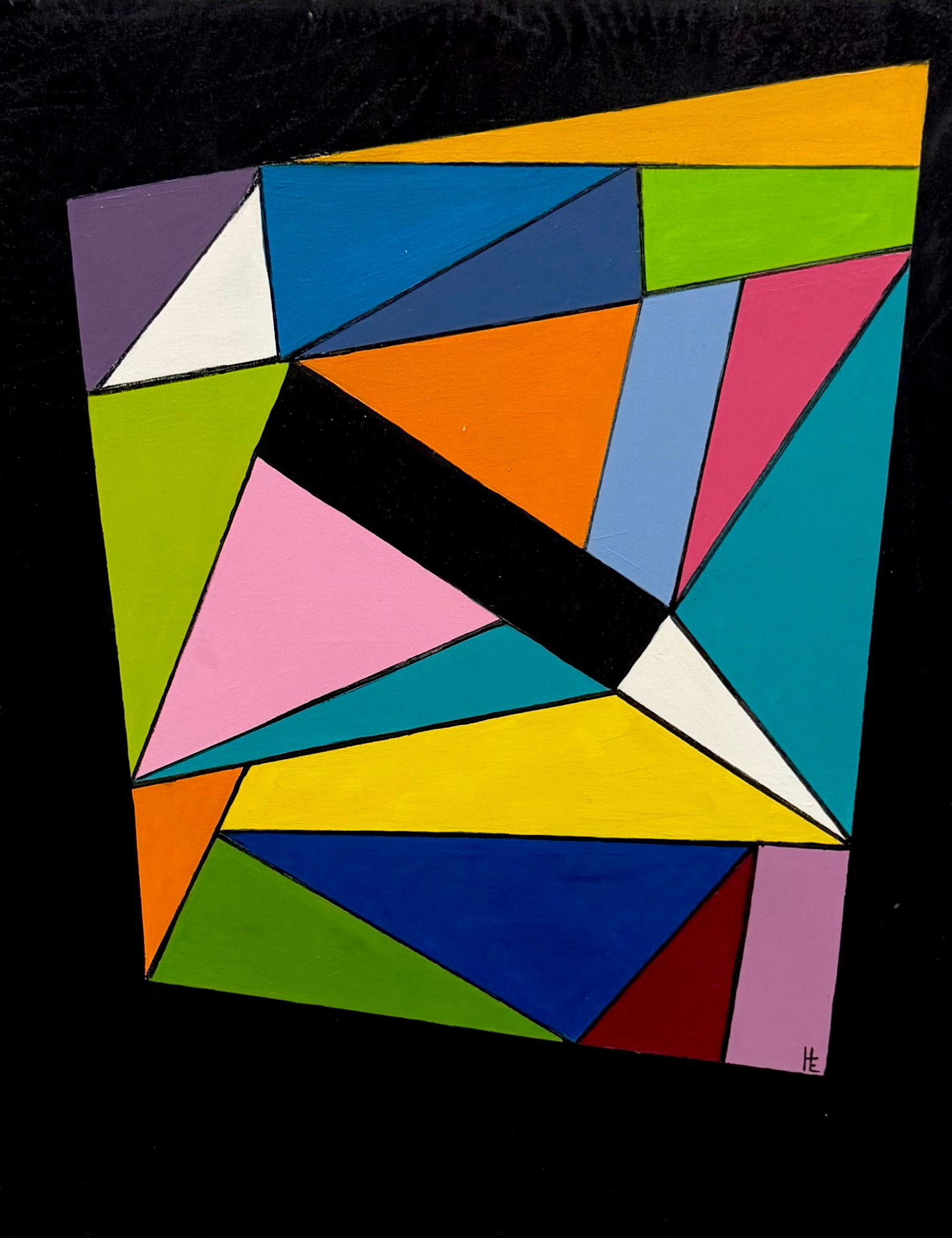 Contemporary American Abstract Painting Signed With Monogram (1 of 3)