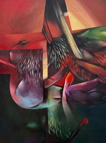 PEDRO DAMIAN (20th c, Cuban American) Large Abstract