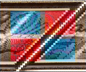 Dominican Contemporary Abstract Signed Oil Painting On Canvas