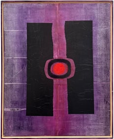 M.VASQUEZ (20th c, Spanish) Mixed Media Abstract, Madrid Artist