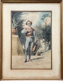 Ramon Amado Y Bernardet (1844 - 1888) Watercolor 1872