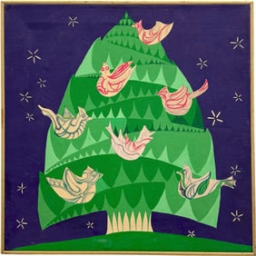 GRETA NEELSEN (20th c, American) Birds In A Tree Pelham NY Artist