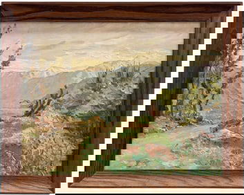 South American Impressionist Signed Mountain Landscape, Possibly Chilean