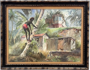 CYRIL ARTHUR LEWIS (1903-1994, English/ American) Nicely Framed Caribbean Watercolor