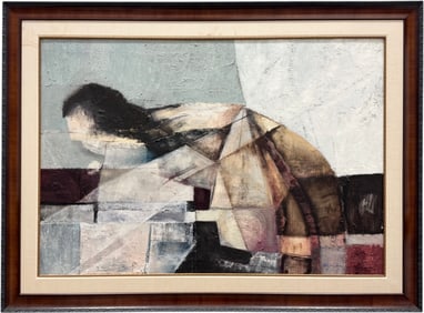ANDRES MIGNUCCI (1957-2002, Puerto Rico) Monumental Abstract, San Juan Gallery Label