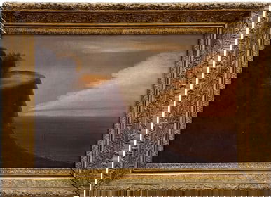 19th Century American Hudson River School Oil Painting In Original Frame