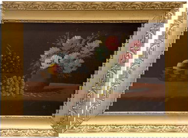 Early 20th Century Dutch Still Life Signed Oil Painting Amsterdam Import Stamp