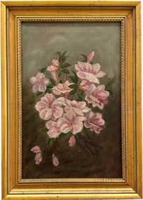 19th Century Still Life Of Flowers Oil Painting