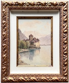 CARL CHRISTIAN WYMANN-MORY (1836 - 1898, Switzerland) Castle Landscape