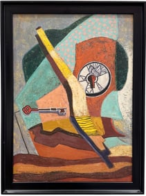 EVELYN LEONARD SHULER American Modernist Abstract With Skelton Key