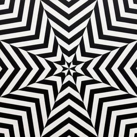 TIM RAY FISHER (20th c, American) Large Black & White Op Art Abstract