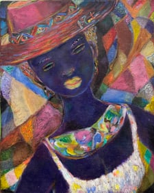 JOSEPH CANTAVE (b. 1963, Haitian) Abstract Portrait