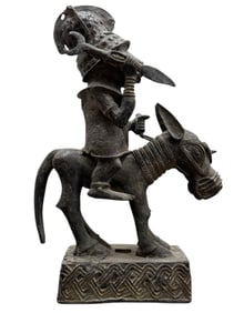 20th Century African Benin Horse Sculpture Most Likely Bronze