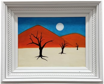 TIM RAY FISHER ( 20th c, American) Nicely Framed Fauve Landscape