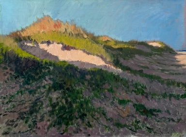American Impressionist Sand Dune Landscape Signed Oil Painting