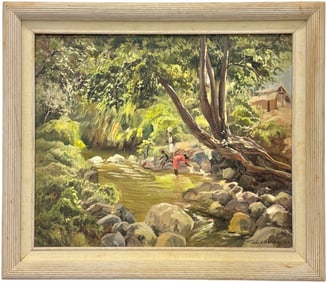 TOMAS GOLDING (1909-1981, German Venezuelan) Women Washing Clothes