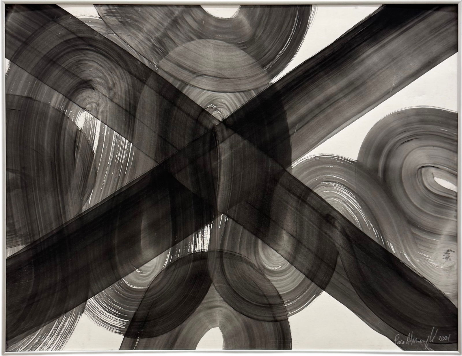 Francisco Gonzalez Almenglo (20th c, Spain) Black & White Abstract (1 of 4)