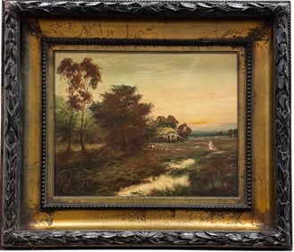 European Landscape In Beautiful Barbizon Framed Signed Ward
