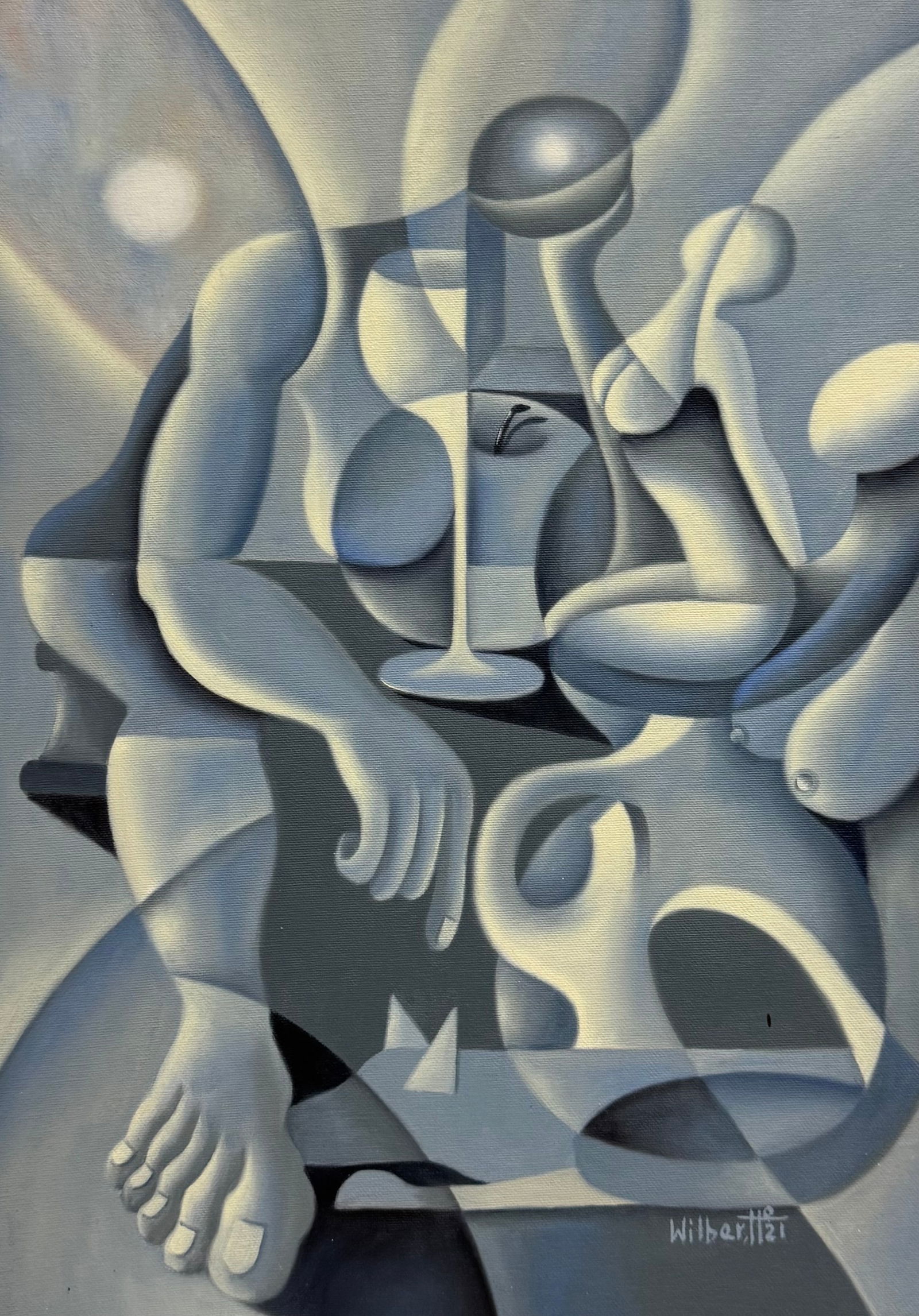 WILBER HERERRA ORTIZ (20th c, Mexico) Cubist Abstract, Merida Artist (1 of 2)