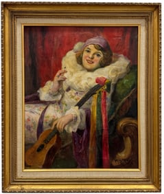 RICHARD GEIGER (1870-1945, Austrian) Smoking Gypsy Woman