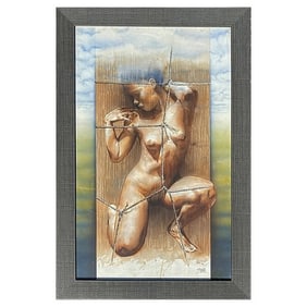 HERNAN SOSA (.b 1945, Peru) Nude, Nicely Framed Watercolor