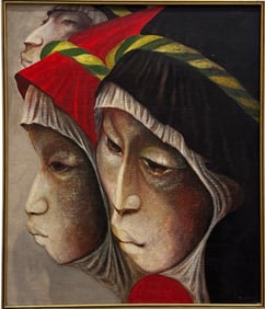 MARIO LOPEZ CANO (1928-2006, Mexican) "Caras Mayas"