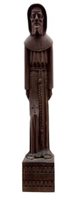 LARGE Carved Wooden Santos Sculpture Of St Francis, Signed