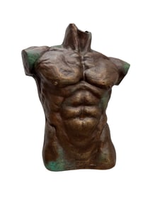 Contemporary Metal Male Torso Sculpture