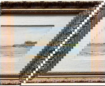 Newport, Rhode Island July 1922 Nicely Framed American Coastal Watercolor