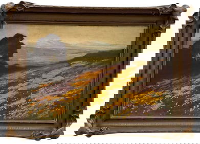 American Impressionist California Poppies Landscape Attributed To John Marshall Gamble